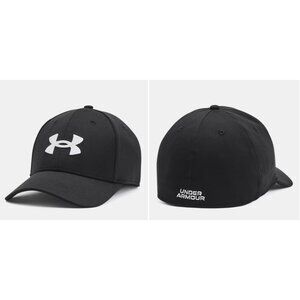 NEW Men Under Armour Blitzing Baseball Cap 1376700 UA Black/White Fitted M/L Hat